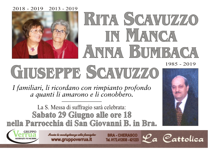 Rita Scavuzzo in Manca, Anna Bumbaca e Giuseppe Scavuzzo