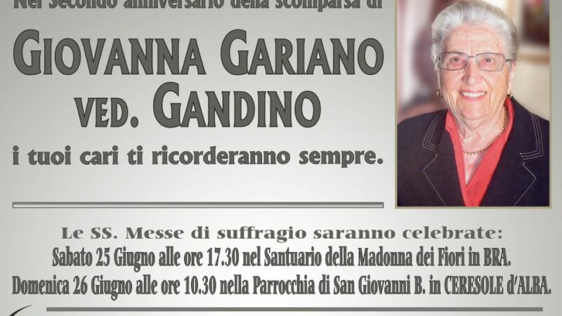 Giovanna Gariano ved. Gandino