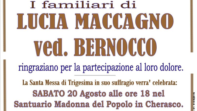 Lucia Maccagno ved. Bernocco